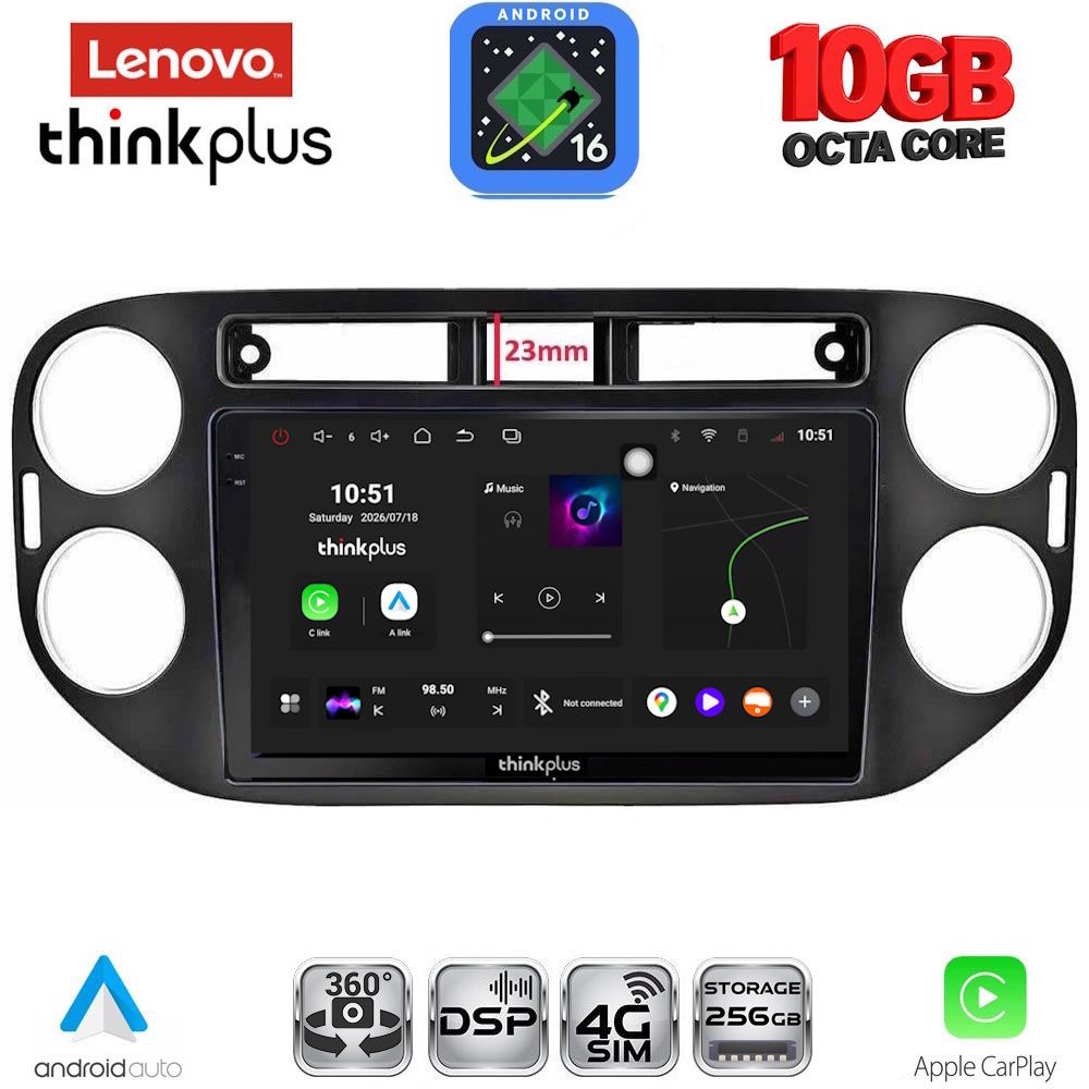 LENOVO LTM 11760BL_CPA (9inc) MULTIMEDIA TABLET for VW TIGUAN mod. 2011-2016 (BLACK)