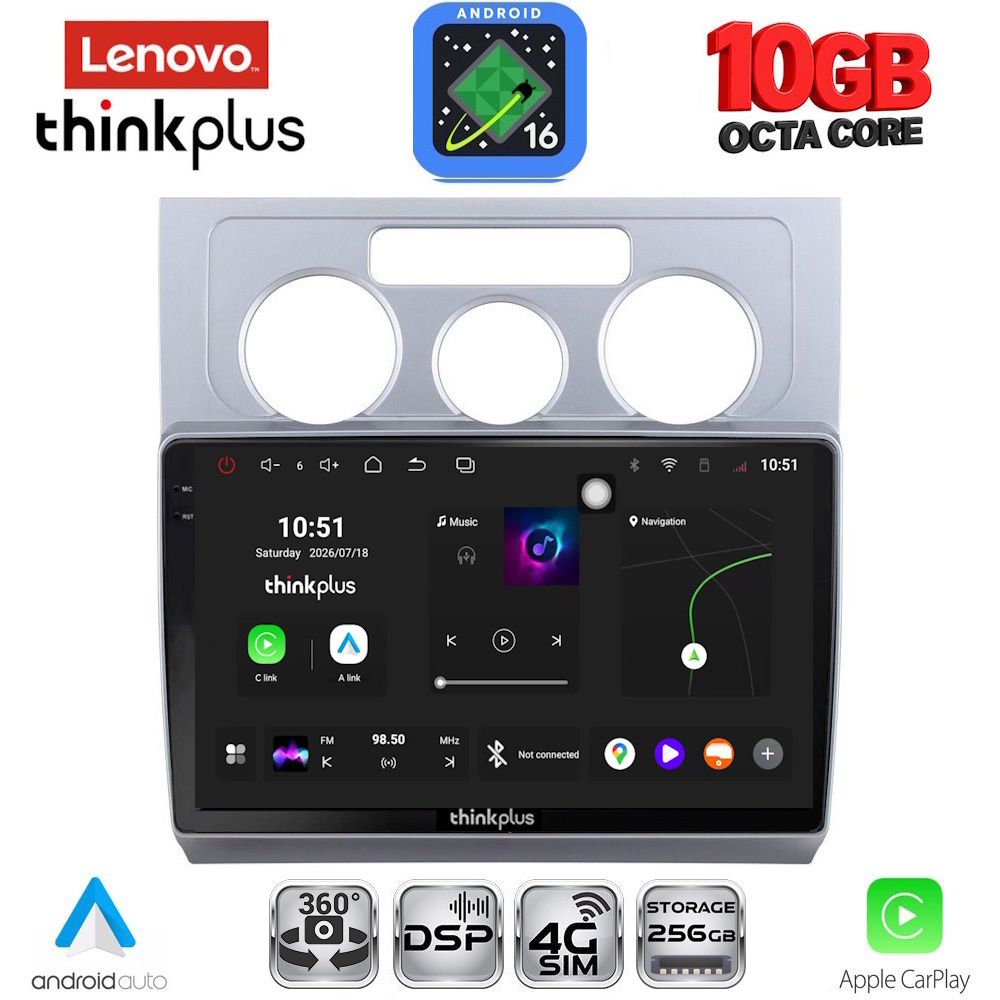 LENOVO LTM 11767AC_CPA (10inc) MULTIMEDIA TABLET for VW TOURAN mod. 2003-2010 with A/C