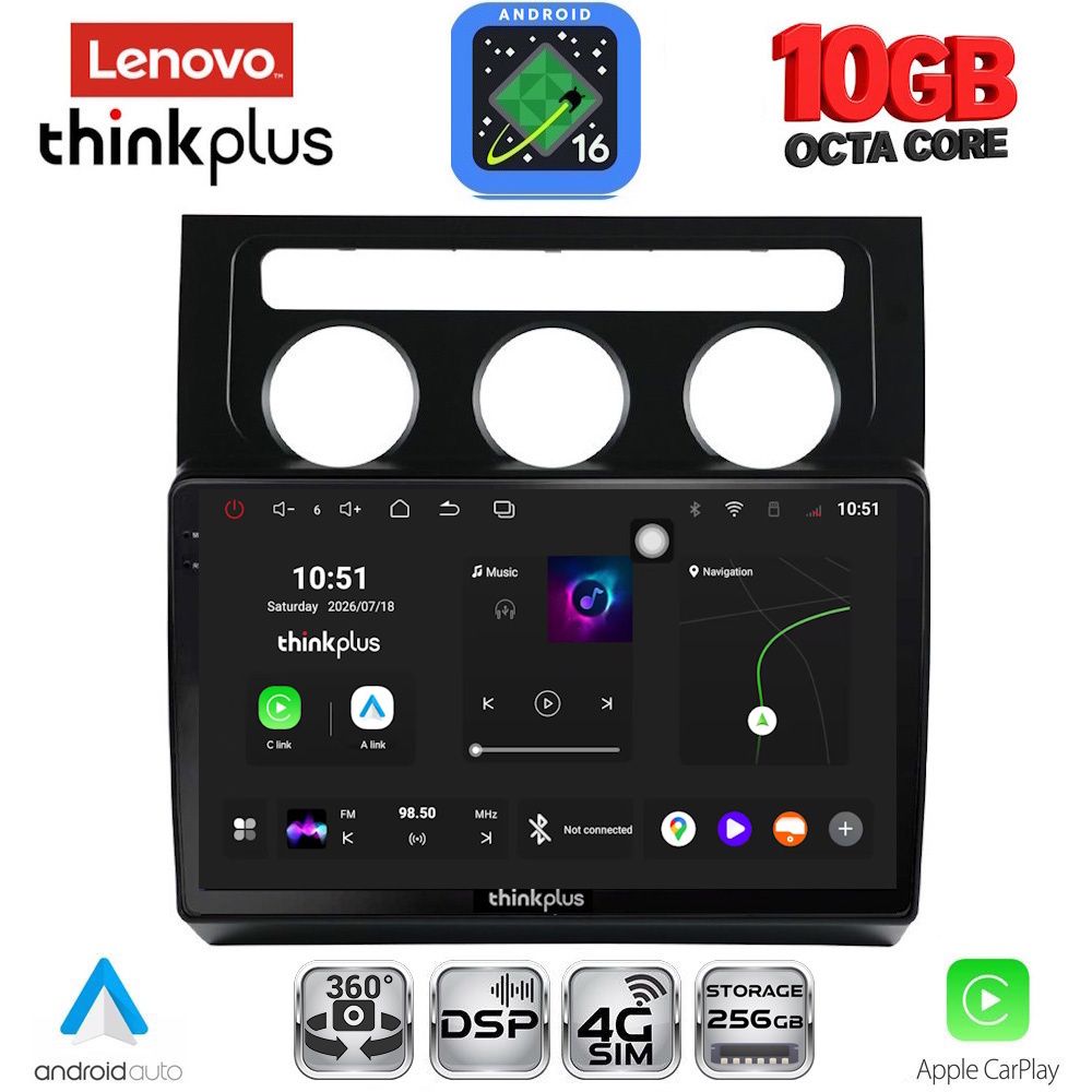 LENOVO LTM 11767CL_CPA (10inc) MULTIMEDIA TABLET for VW TOURAN mod. 2003-2010 with CLIMA