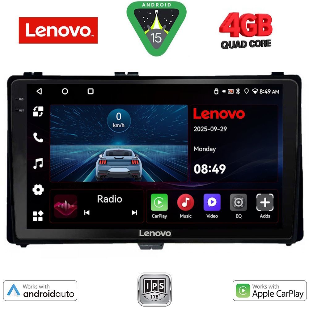 LENOVO LVE 8703A_CPAA (9inc) MULTIMEDIA TABLET for TOYOTA AURIS mod. 2015-2021 – AYGO X mod. 2022-2026 – COROLLA mod. 2017-2019