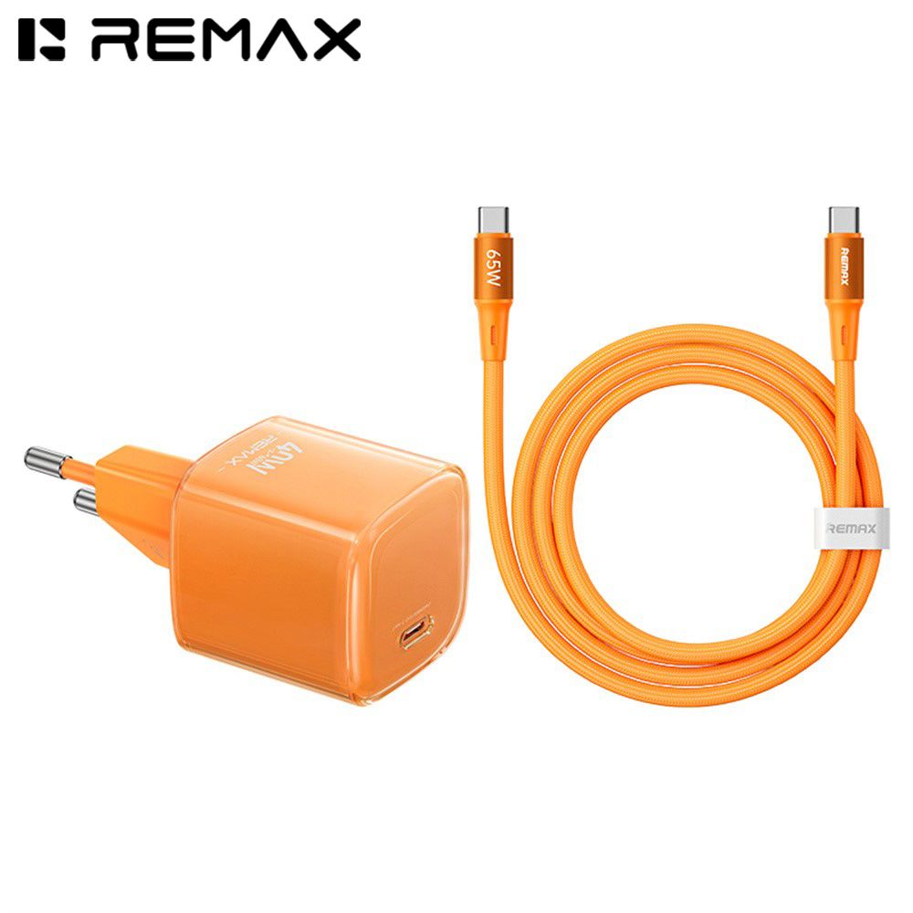 REMAX CA-26 (C60W) GaN FAST CHARGER with USB-C Cable (ORANGE)