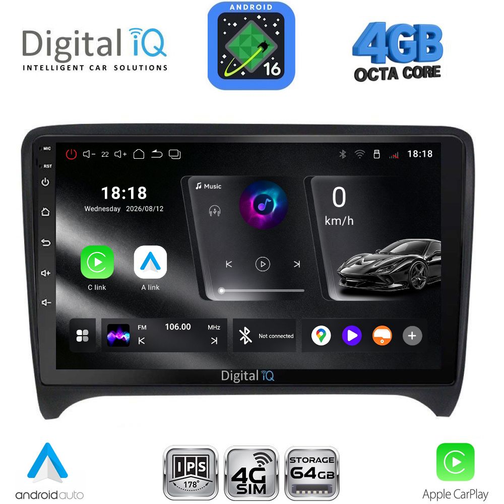 DIGITAL IQ RTG 6009_CPA (9inc) MULTIMEDIA TABLET for AUDI TT mod. 2007-2015
