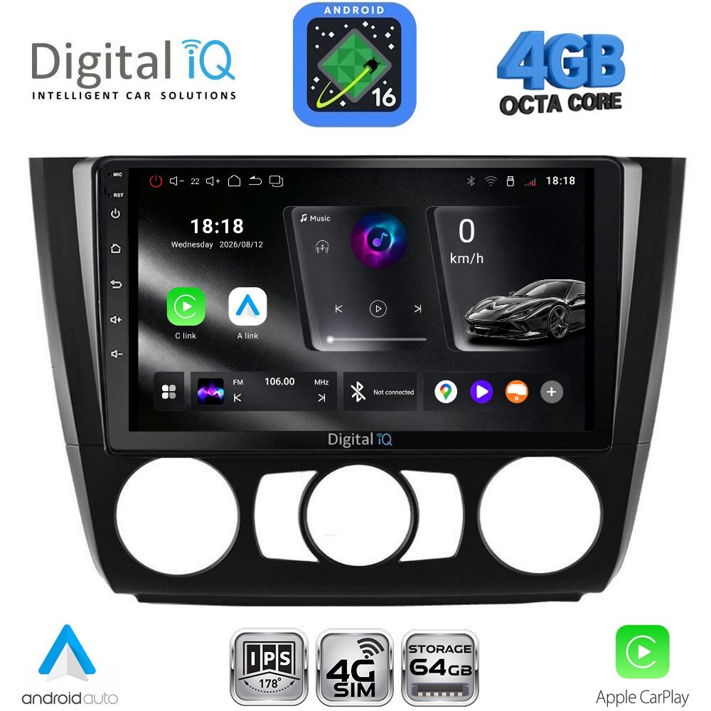 DIGITAL IQ RTG 6040_CPA A/C (9inc) MULTIMEDIA TABLET for BMW S.1 E81-82-87-88 mod. 2004-2013