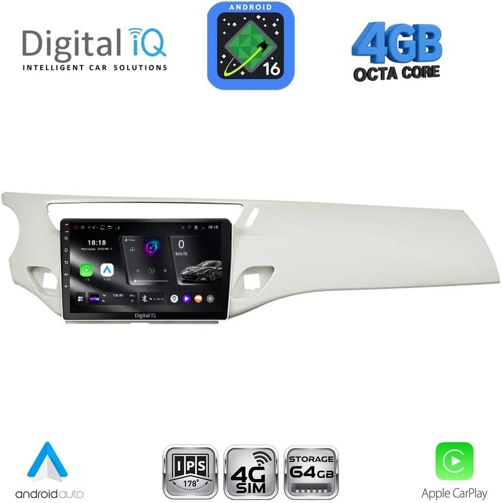 DIGITAL IQ RTG 6092WH_CPA (9inc) MULTIMEDIA TABLET for CITROEN C3 - DS3 mod. 2009-2016 (WHITE)