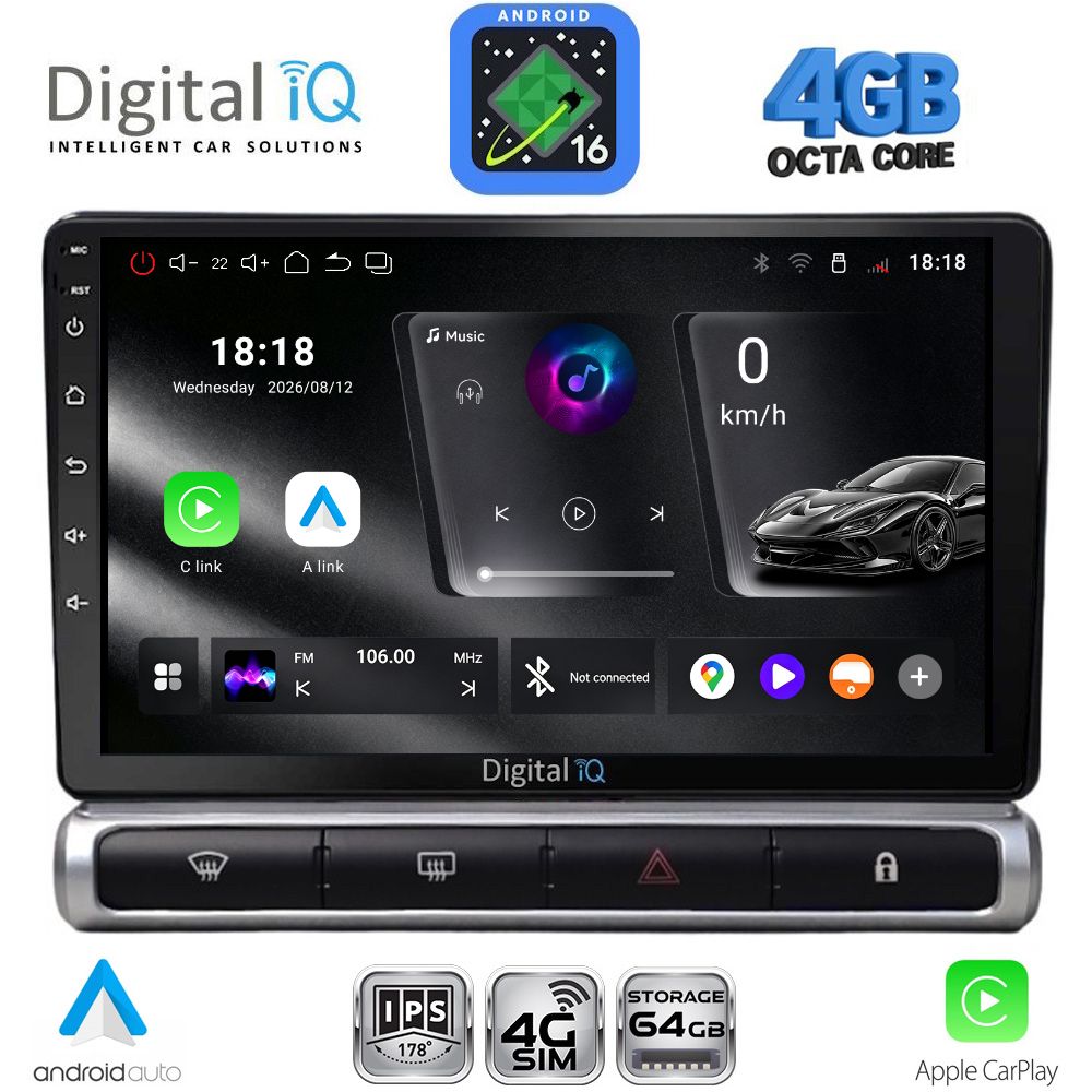 DIGITAL IQ RTG 6093H_CPA (9inc) MULTIMEDIA TABLET for CITROEN C3 - DS3 mod. 2016-2024 High Version