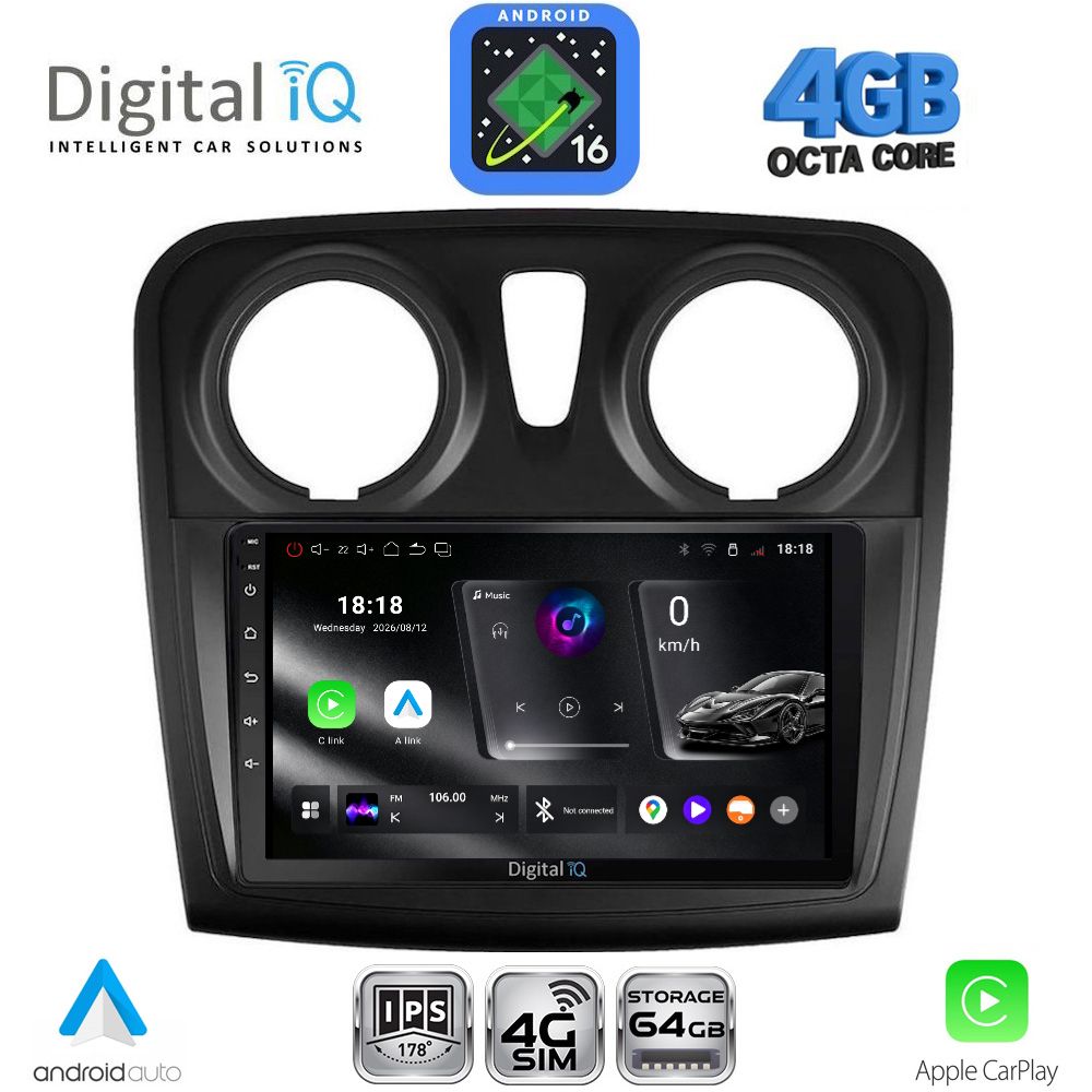 DIGITAL IQ RTG 6108_CPA (9inc) MULTIMEDIA TABLET for DACIA LOGAN – SANDERO mod. 2012-2019