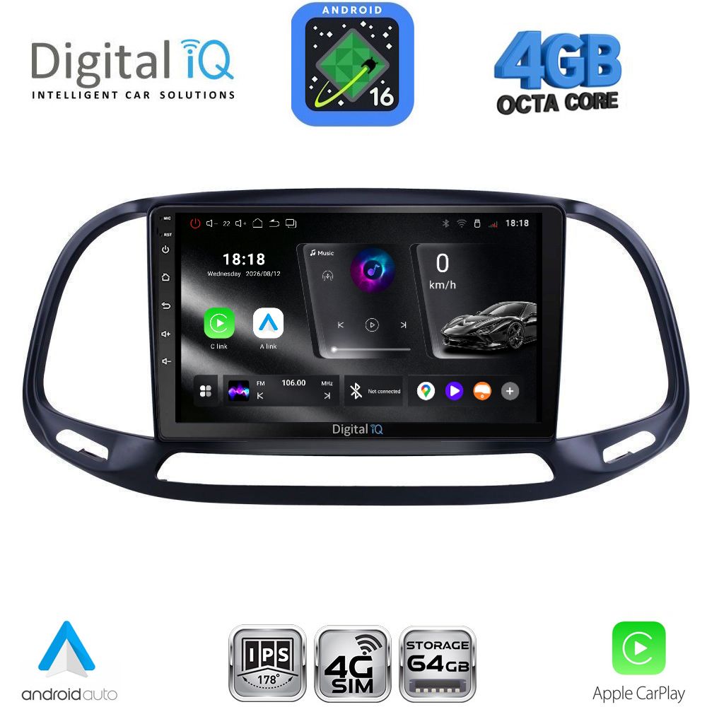 DIGITAL IQ RTG 6138_CPA (9inc) MULTIMEDIA TABLET for FIAT DOBLO – OPEL COMBO mod. 2015-2018