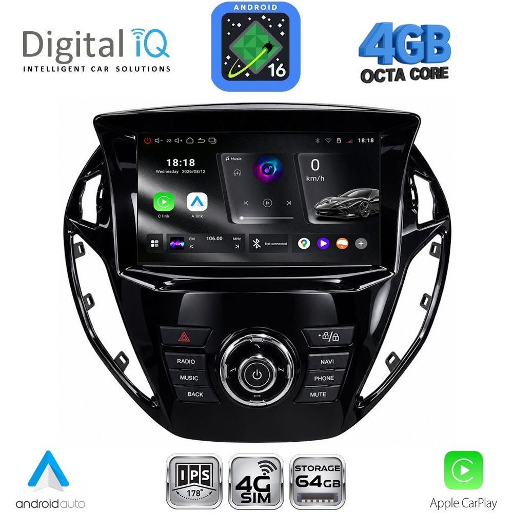 DIGITAL IQ RTG 6150_CPA (9inc) MULTIMEDIA TABLET for FORD B-MAX mod. 2012-2017