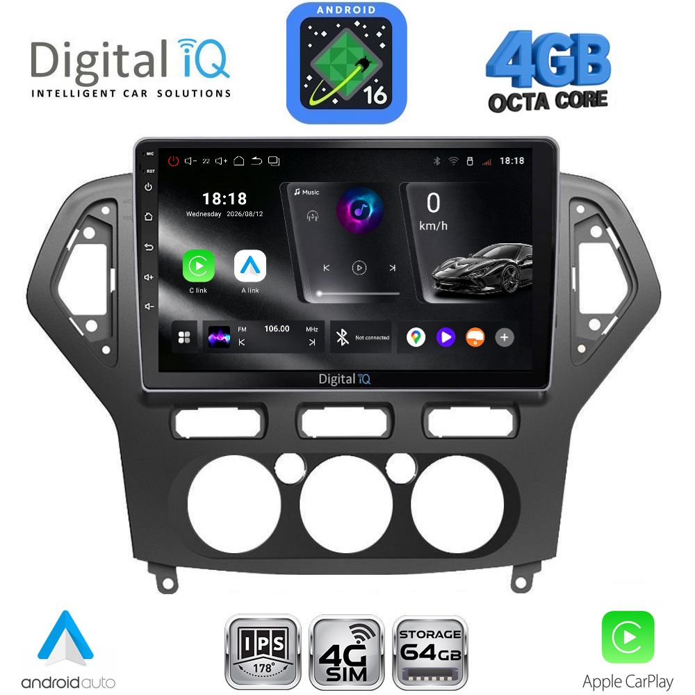 DIGITAL IQ RTG 6162_CPA A/C (10inc) MULTIMEDIA TABLET for FORD MONDEO mod. 2007-2011