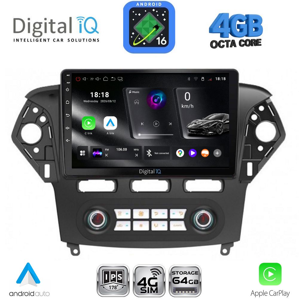 DIGITAL IQ RTG 6163_CPA CLIMA (10inc) MULTIMEDIA TABLET for FORD MONDEO mod. 2011-2013