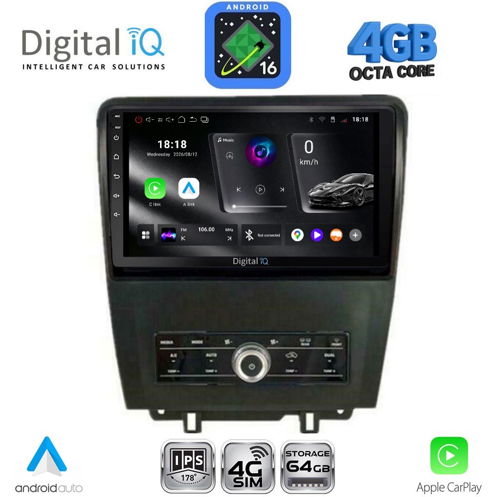 DIGITAL IQ RTG 6165_CPA (9inc) MULTIMEDIA TABLET for FORD MUSTANG mod. 2010-2015