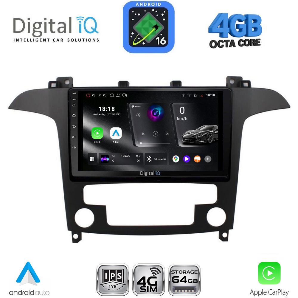 DIGITAL IQ RTG 6175_CPA CLIMA (9inc) MULTIMEDIA TABLET for FORD SMAX mod. 2006-2014