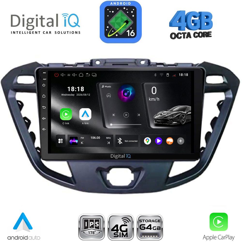 DIGITAL IQ RTG 6177_CPA (9inc) MULTIMEDIA TABLET for FORD TRANSIT CUSTOM | TOURNEO CUSTOM mod. 2013-2019