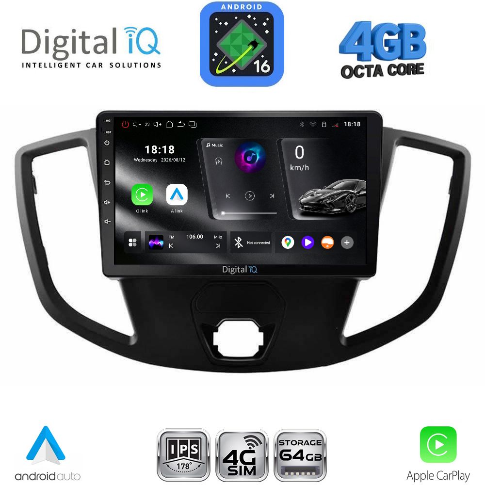 DIGITAL IQ RTG 6179_CPA (9inc) MULTIMEDIA TABLET for FORD TRANSIT mod. 2014-2020
