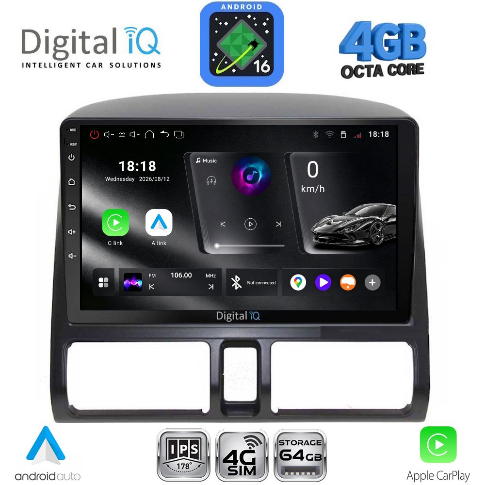 DIGITAL IQ RTG 6196_CPA CLIMA (9inc) MULTIMEDIA TABLET for HONDA CRV mod. 1996-2006