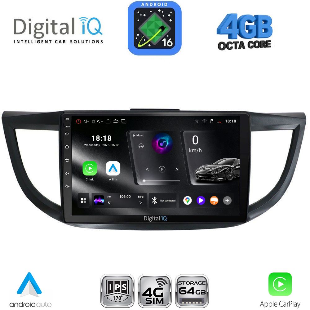 DIGITAL IQ RTG 6198_CPA (10inc) MULTIMEDIA TABLET for HONDA CRV mod. 2013-2017