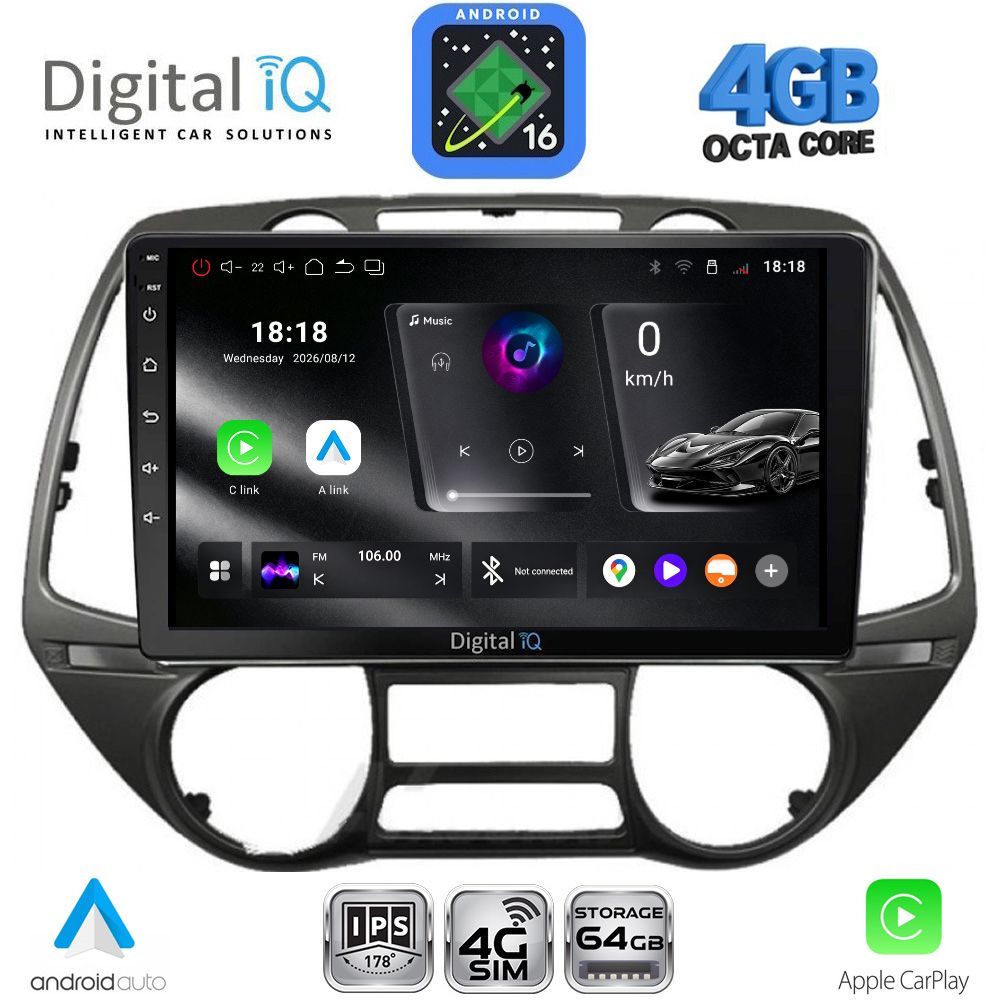 DIGITAL IQ RTG 6226_CPA (9inc) MULTIMEDIA TABLET for HYUNDAI i20 mod. 2008-2014