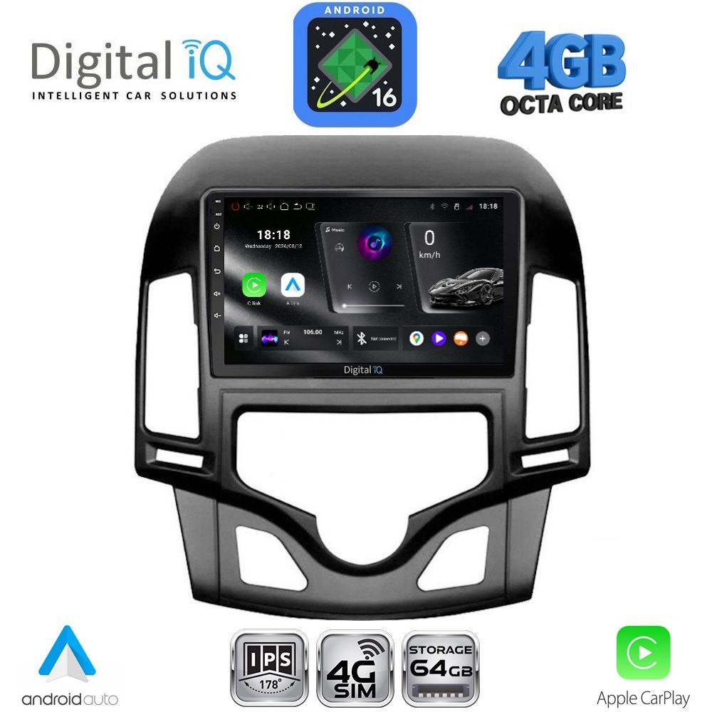 DIGITAL IQ RTG 6231_CPA CLIMA (9inc) MULTIMEDIA TABLET for HYUNDAI i30 mod. 2007-2012