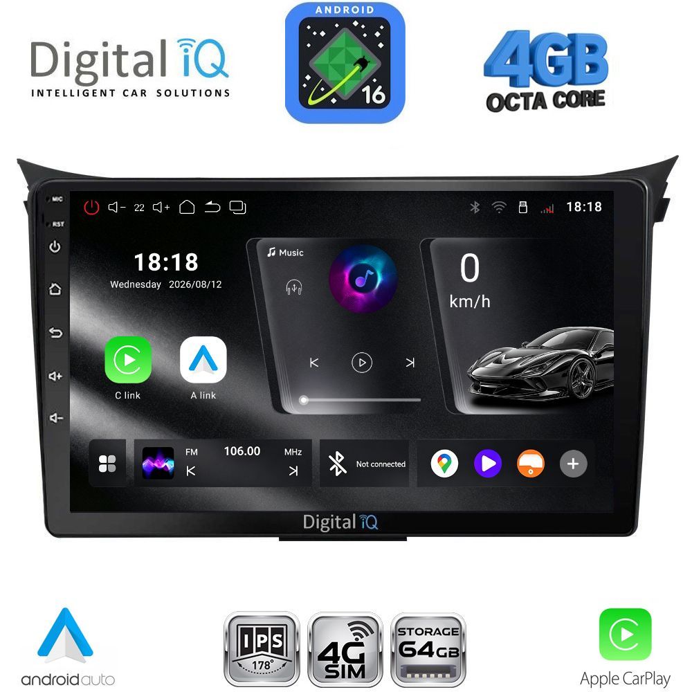 DIGITAL IQ RTG 6232_CPA (9inc) MULTIMEDIA TABLET for HYUNDAI i30  mod. 2012-2017