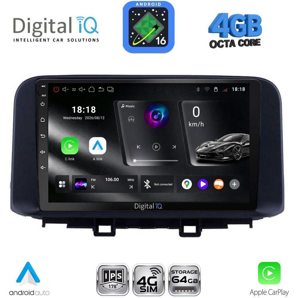 DIGITAL IQ RTG 6237_CPA (10inc) MULTIMEDIA TABLET for HYUNDAI KONA mod. 2017-2023