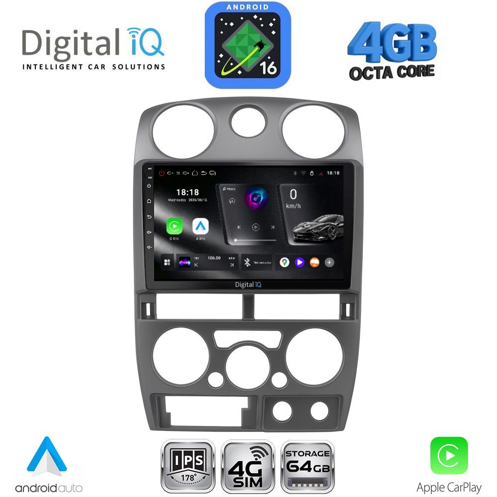 DIGITAL IQ RTG 6254GR_CPA (9inc) MULTIMEDIA TABLET for ISUZU D-MAX mod. 2008-2012 (GREY)