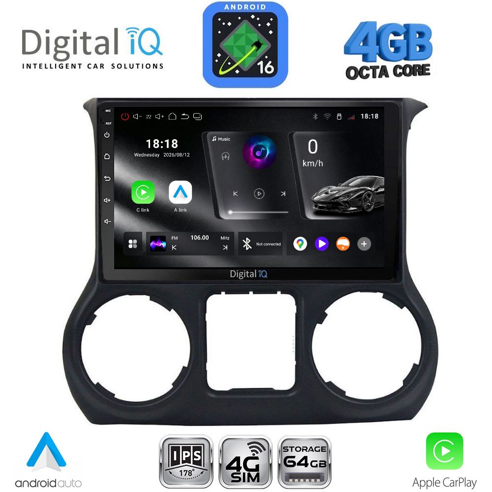 DIGITAL IQ RTG 6295_CPA (10inc) MULTIMEDIA TABLET for JEEP WRANGLER mod. 2011-2014