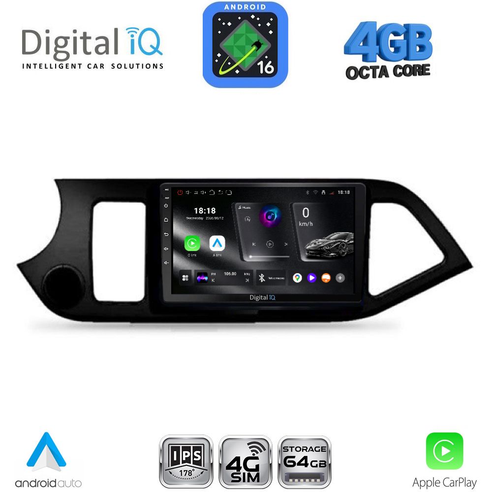 DIGITAL IQ RTG 6308_CPA (9inc) MULTIMEDIA TABLET for KIA PICANTO mod. 2011-2017