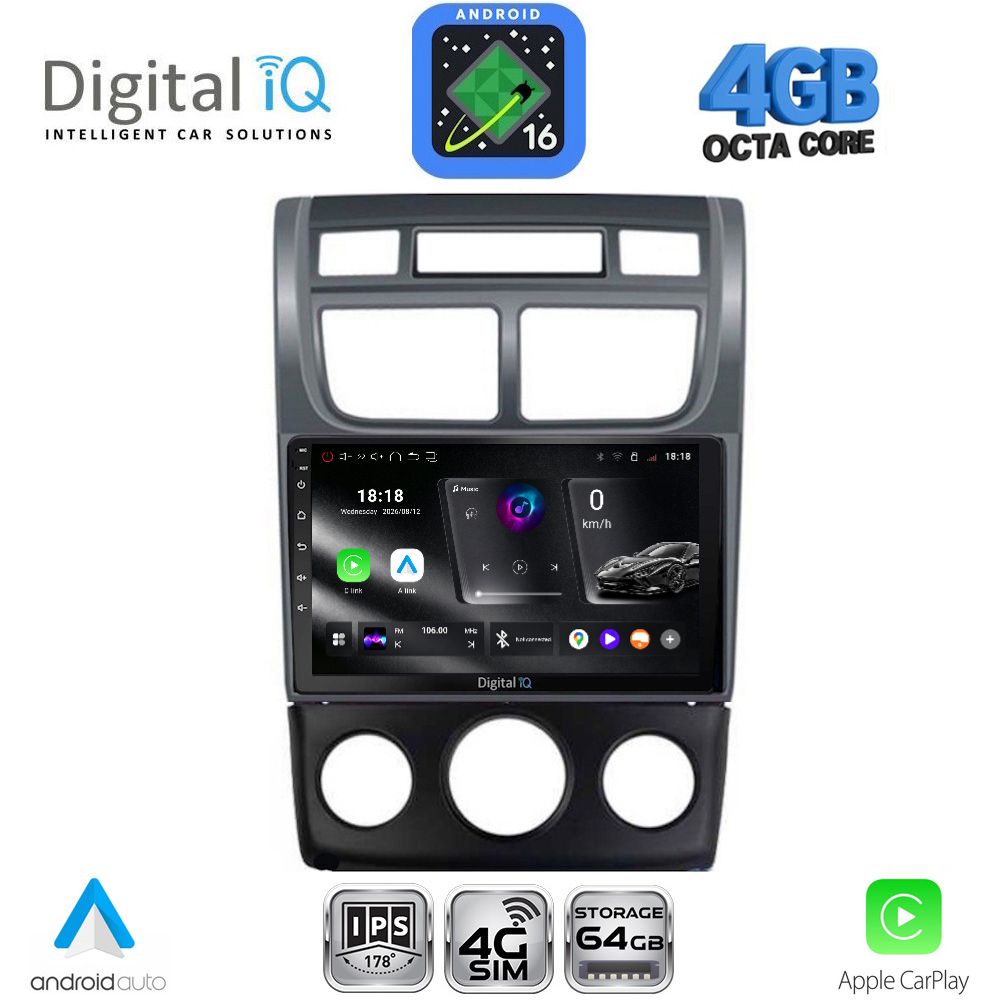 DIGITAL IQ RTG 6324BL_CPA (A/C+CLIMA) (9inc) MULTIMEDIA TABLET for KIA SPORTAGE mod. 2004-2010