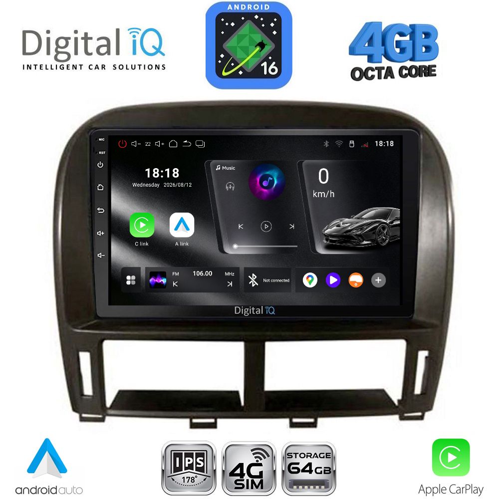 DIGITAL IQ RTG 6343_CPA (9inc) MULTIMEDIA TABLET for LEXUS LS 430 – XF 430 mod. 2000-2006