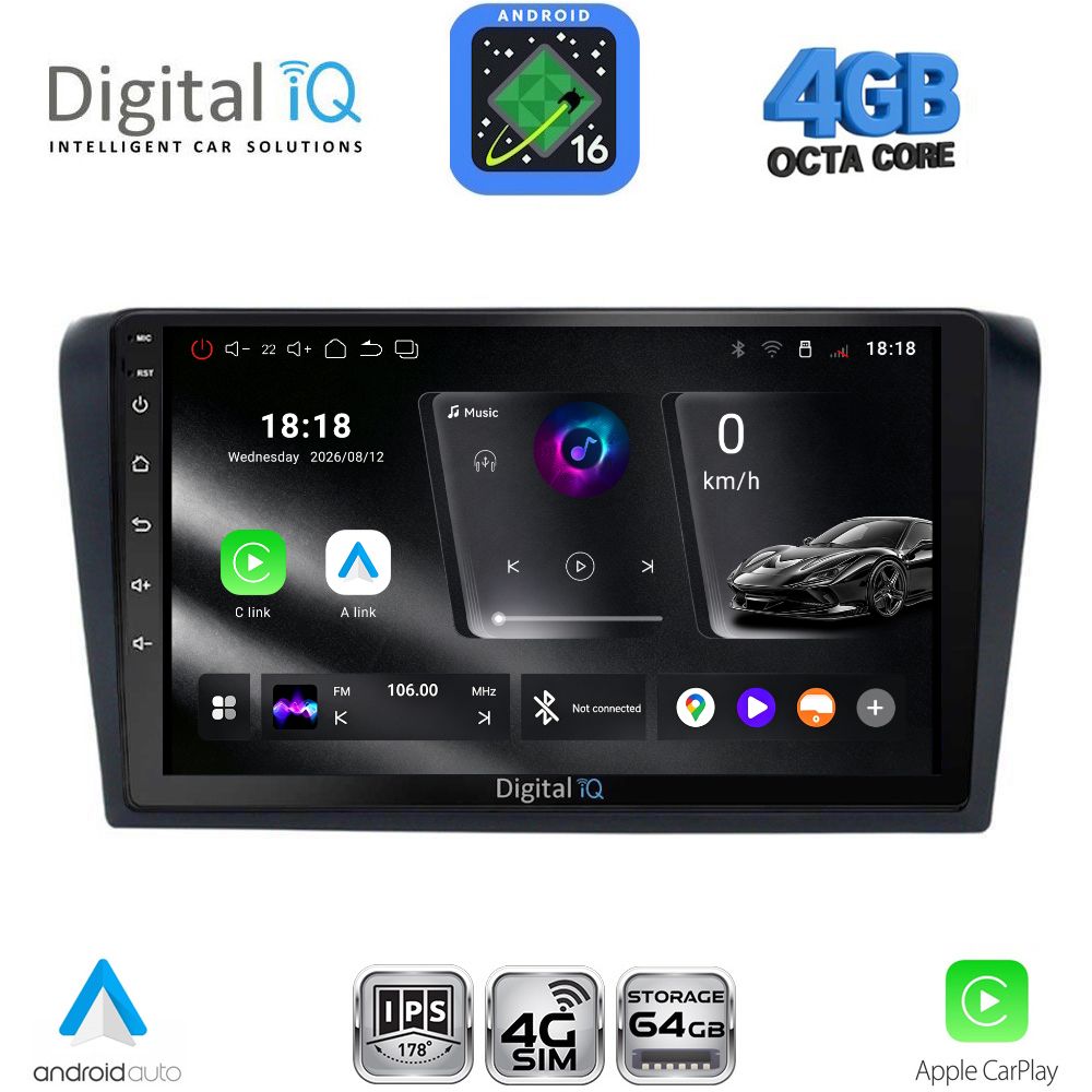 DIGITAL IQ RTG 6365_CPA (9inc) MULTIMEDIA TABLET for MAZDA 3 mod. 2003-2008