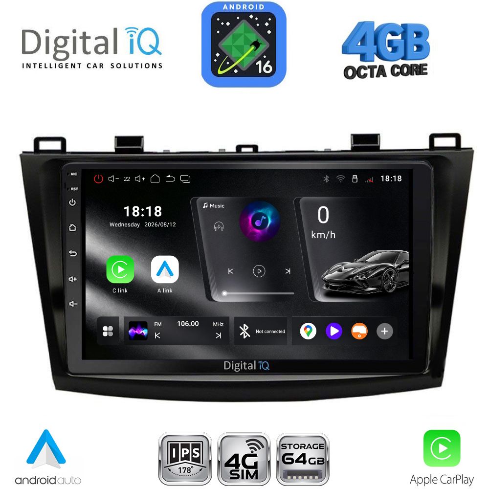 DIGITAL IQ RTG 6366_CPA (9inc) MULTIMEDIA TABLET for MAZDA 3 mod. 2009-2014