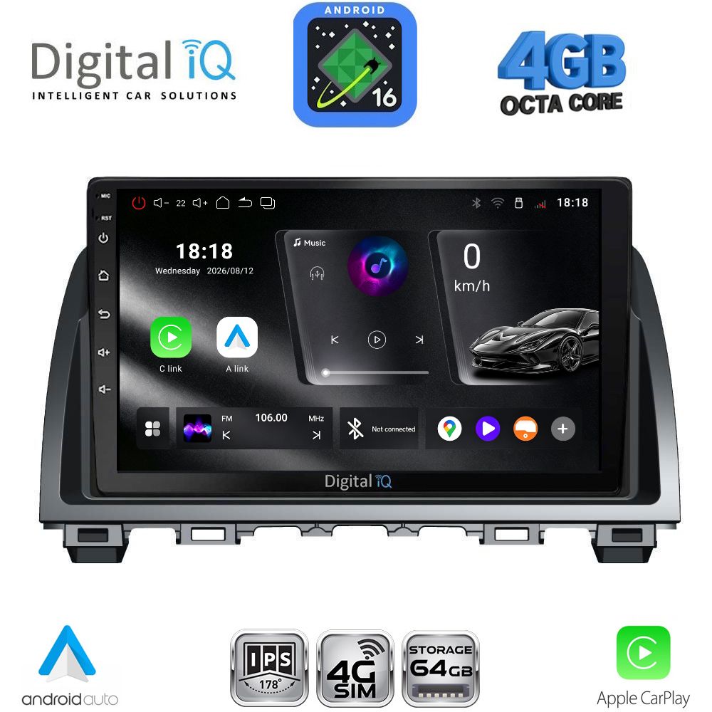 DIGITAL IQ RTG 6378_CPA (9inc) MULTIMEDIA TABLET for MAZDA 6 mod. 2012-2017