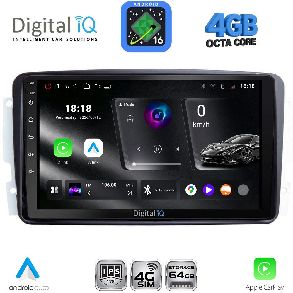 DIGITAL IQ RTG 6401_CPA (9inc) MULTIMEDIA TABLET for MERCEDES CLK (W209) mod. 2000-2004