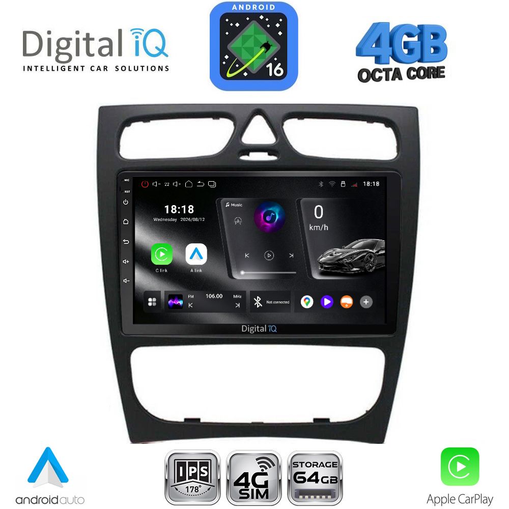 DIGITAL IQ RTG 6402_CPA (9inc) MULTIMEDIA TABLET for MERCEDES C (W203) mod. 1999-2004