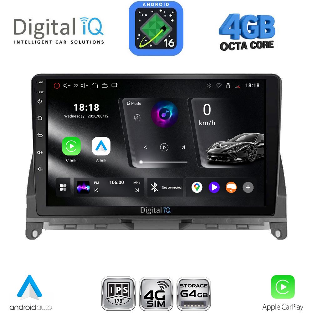 DIGITAL IQ RTG 6405_CPA (9inc) MULTIMEDIA TABLET for MERCEDES C (W204) mod. 2007-2011