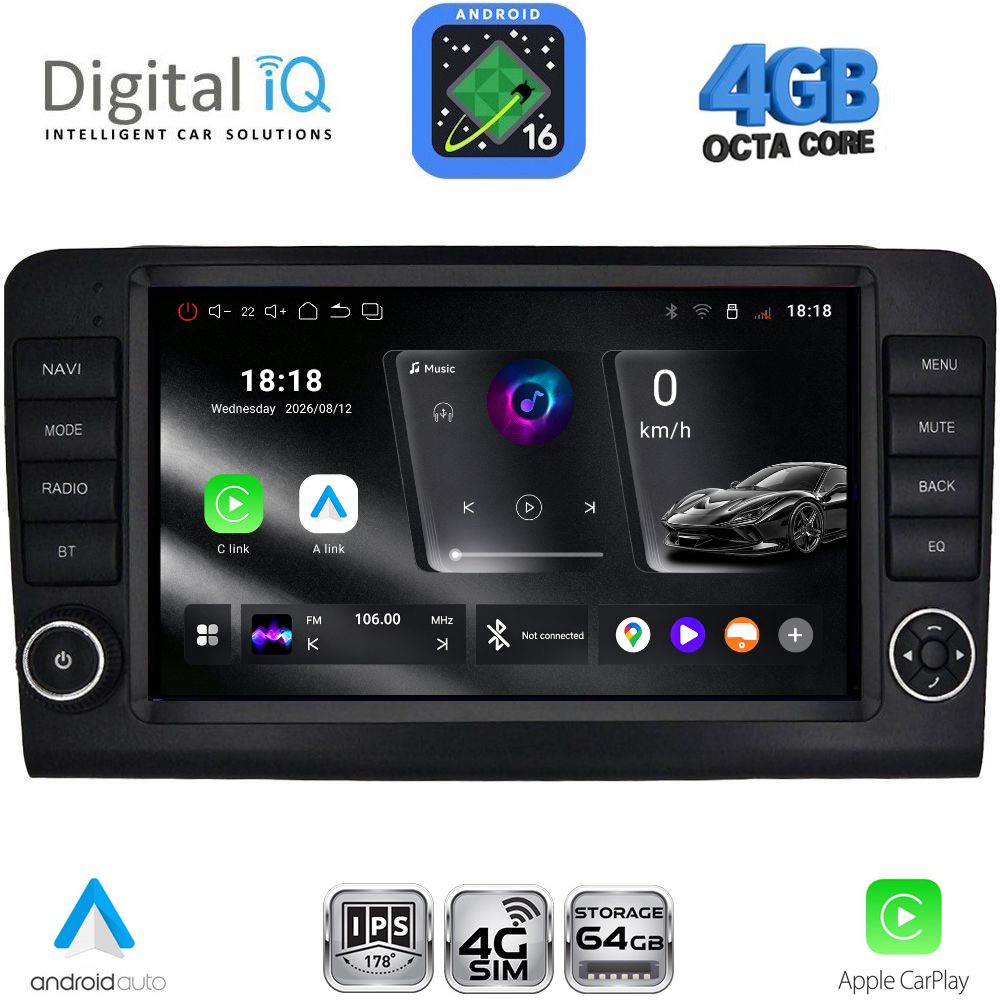 DIGITAL IQ RTG 6416_CPA (9inc) MULTIMEDIA TABLET for MERCEDES ML (W164) – GL (X164) mod. 2005-2011