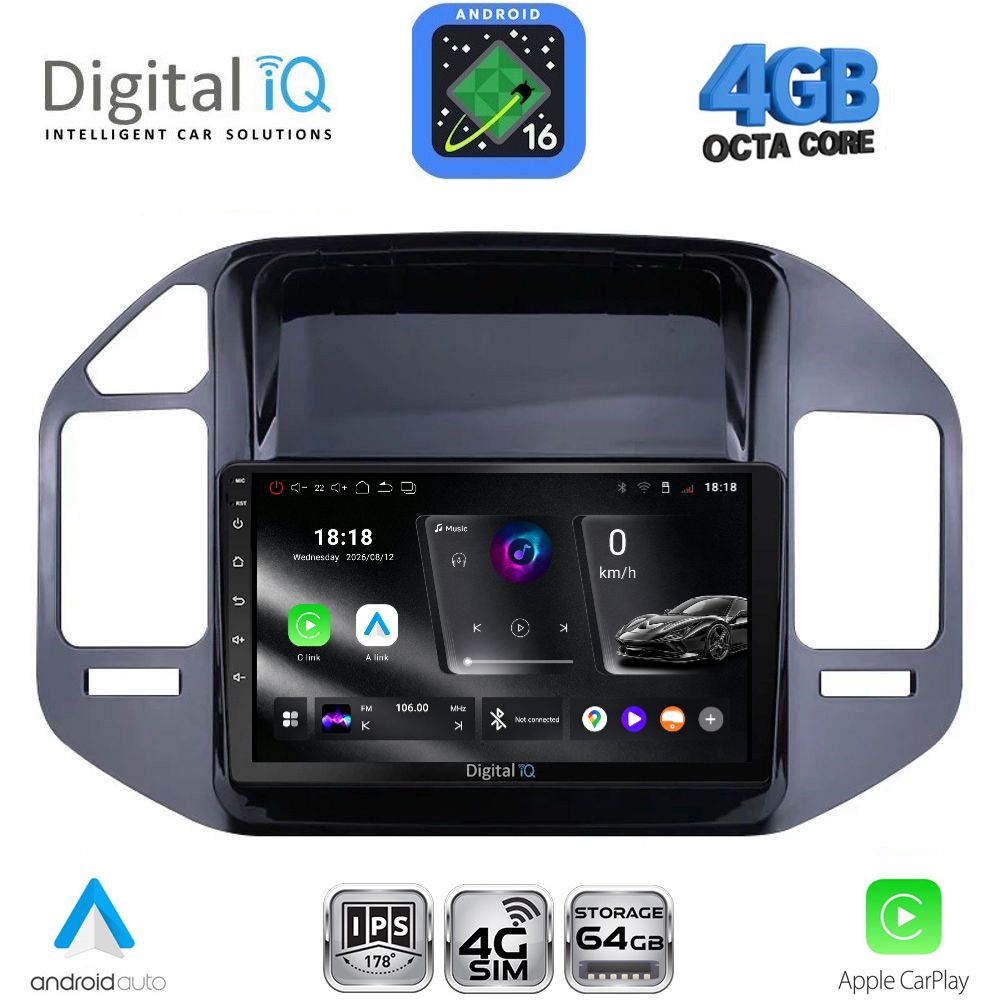 DIGITAL IQ RTG 6444BL_CPA (9inc) MULTIMEDIA TABLET for MITSUBISHI PAJERO mod. 1999-2006
