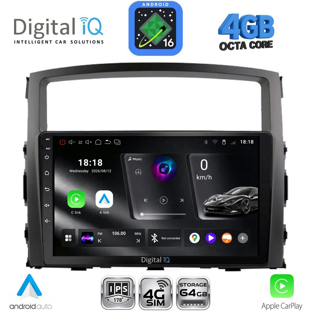 DIGITAL IQ RTG 6446_CPA (9inc) MULTIMEDIA TABLET for MITSUBISHI PAJERO mod. 2006-2013