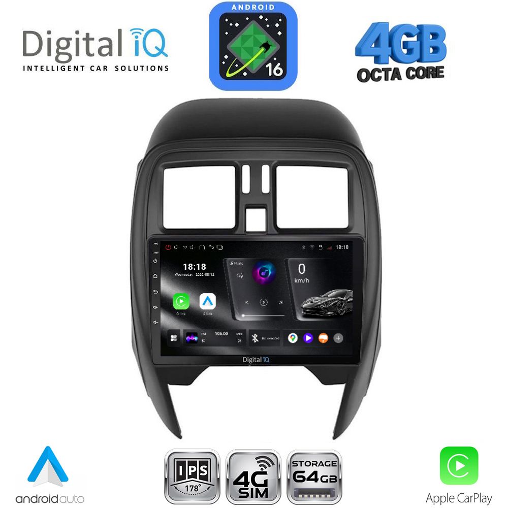 DIGITAL IQ RTG 6451_CPA (SQUARE) (9inc) MULTIMEDIA TABLET for NISSAN MICRA mod. 2014-2017