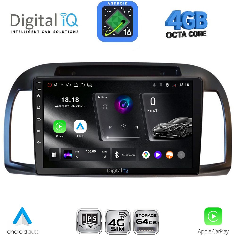 DIGITAL IQ RTG 6457BL_CPA (9inc) MULTIMEDIA TABLET for NISSAN MICRA K12 mod. 2002-2010 (BLACK)