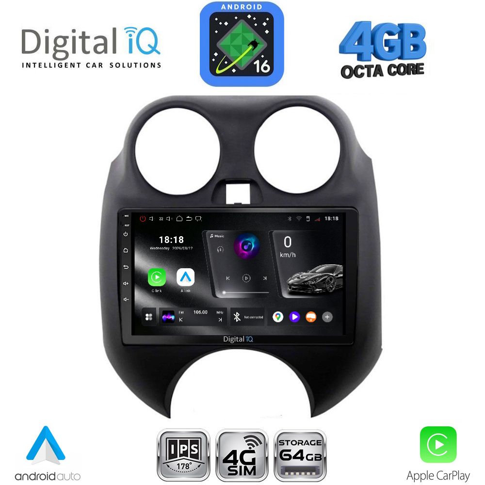 DIGITAL IQ RTG 6459_CPA (9inc) MULTIMEDIA TABLET for NISSAN MICRA mod. 2010-2014