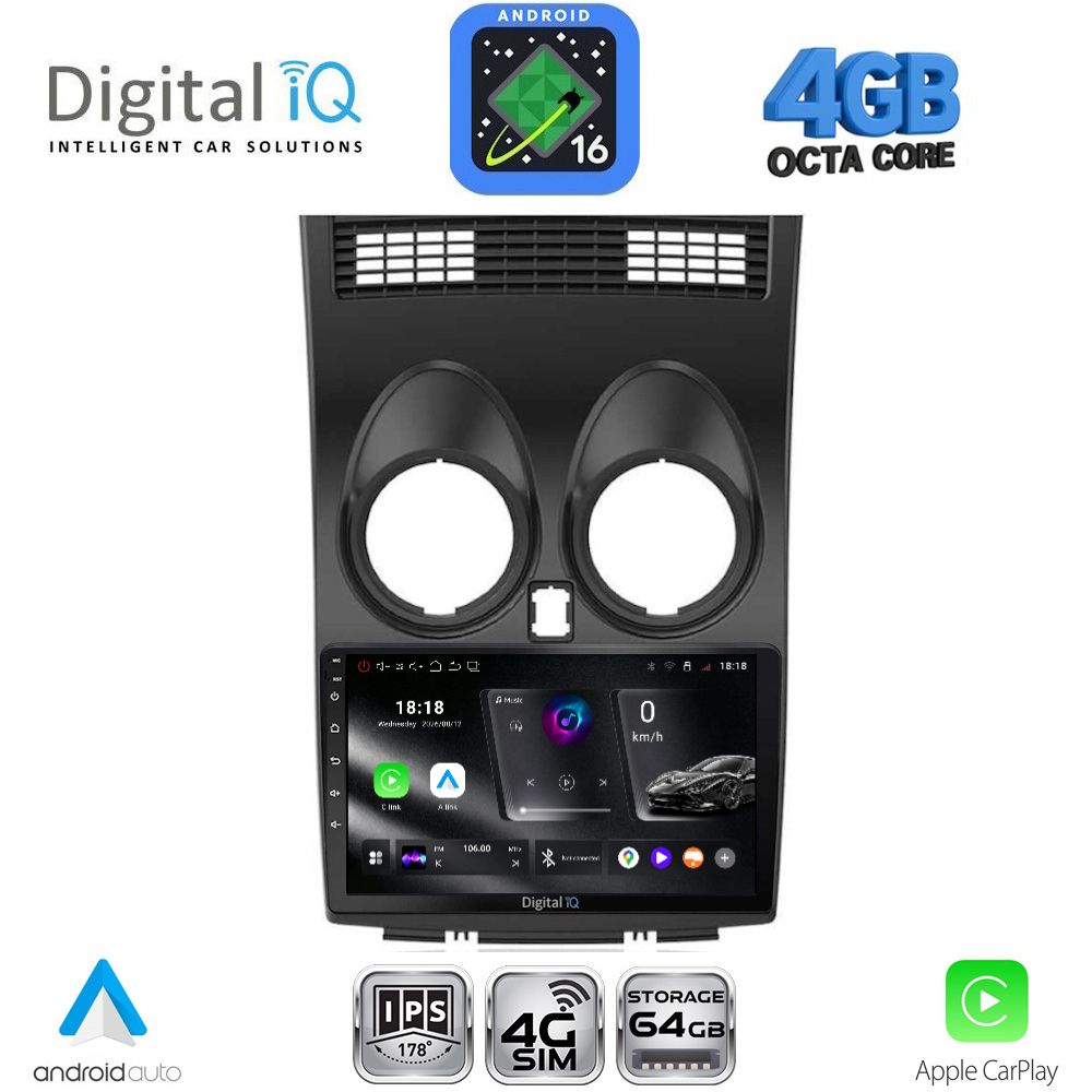 DIGITAL IQ RTG 6466_CPA (9inc) MULTIMEDIA TABLET for NISSAN QASHQAI mod. 2007-2014