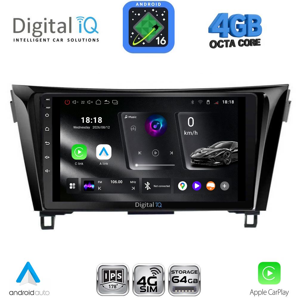 DIGITAL IQ RTG 6468_CPA (10inc) MULTIMEDIA TABLET for NISSAN QASHQAI - XTRAIL mod. 2014-2021