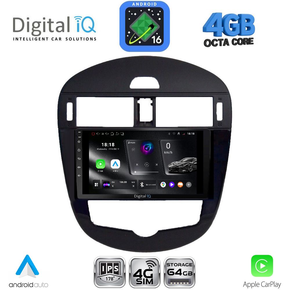 DIGITAL IQ RTG 6470CL_CPA (9inc) MULTIMEDIA TABLET for NISSAN PULSAR mod. 2014-2020 with CLIMA