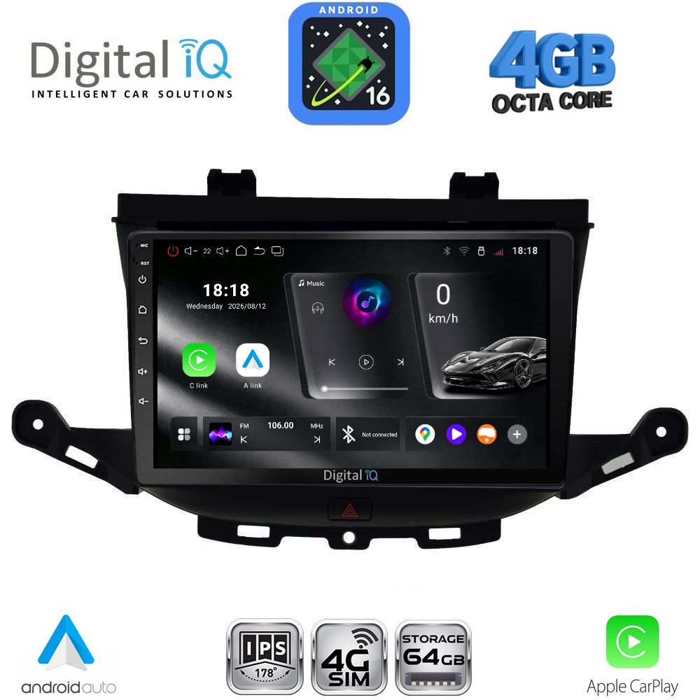 DIGITAL IQ RTG 6483_CPA (9inc) MULTIMEDIA TABLET for OPEL ASTRA K mod. 2015-2022