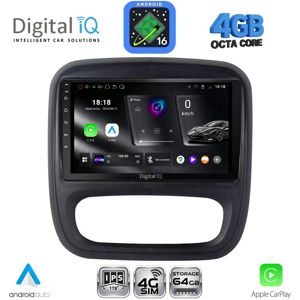 DIGITAL IQ RTG 6499_CPA (9inc) MULTIMEDIA TABLET for OPEL VIVARO – RENAULT TRAFIC – FIAT TALENDO – NISSAN NV 300 mod. 2014-2019