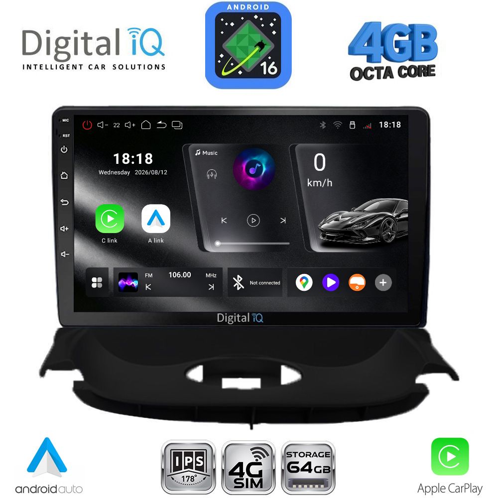 DIGITAL IQ RTG 6505_CPA (9inc) MULTIMEDIA TABLET for PEUGEOT 206 mod. 1998-2006