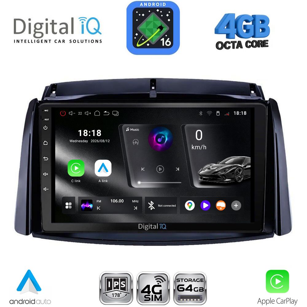 DIGITAL IQ RTG 6551_CPA (9inc) MULTIMEDIA TABLET for RENAULT KOLEOS mod. 2006-2016