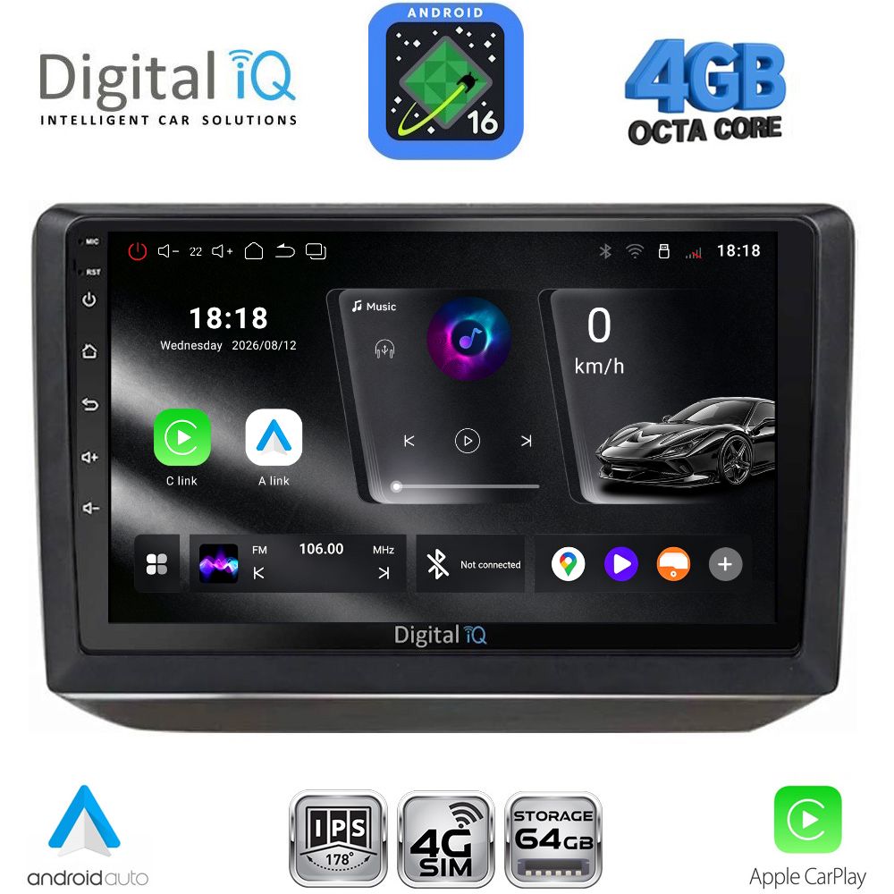 DIGITAL IQ RTG 6581_CPA (10inc) MULTIMEDIA TABLET for SKODA FABIA mod. 2008-2014