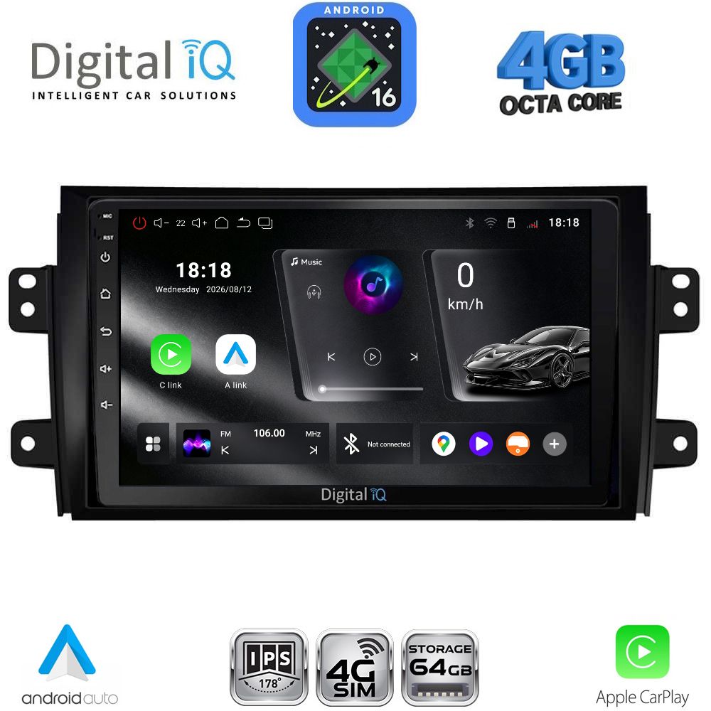 DIGITAL IQ RTG 6688_CPA (9inc) MULTIMEDIA TABLET for FIAT SEDICI – SUZUKI SX4 mod. 2005-2013